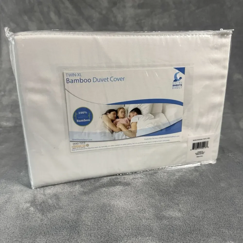 Luxurious Oeko-Tex Bamboo White Duvet Cover Bed Twin-XL New! ⚡️ Free Shipping